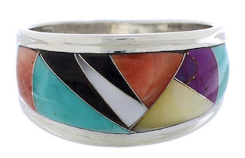 Multicolor Southwest Sterling Silver Ring Size 8-1/2 EX50954